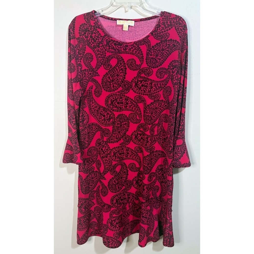 Michael Michael Kors Azalea Floral Paisley Print Flounce Dress Size Large